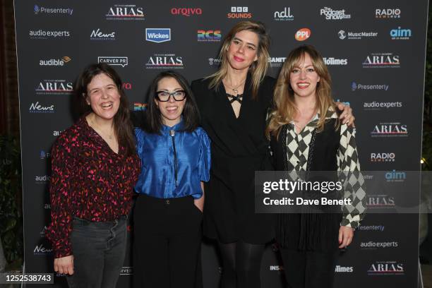 Rosie Jones , Lou Sanders and Flo & Joan attend the Audio & Radio Industry Awards at the Theatre Royal Drury Lane on May 2, 2023 in London, England.