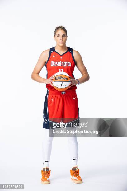 Elena Delle Donne of the Washington Mystics poses for a portrait during WNBA Media Day at Entertainment and Sports Arena on May 1, 2023 in...