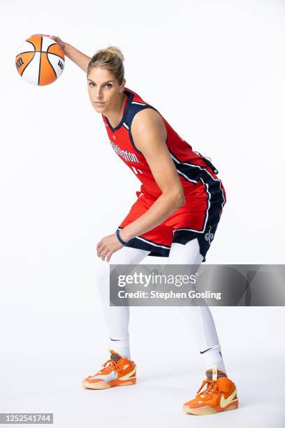 Elena Delle Donne of the Washington Mystics poses for a portrait during WNBA Media Day at Entertainment and Sports Arena on May 1, 2023 in...