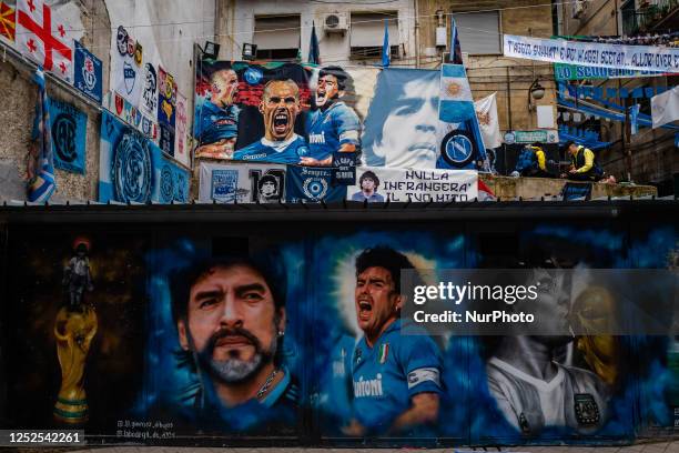 In Naples, Italy, banners and phrases dedicated to Napoli's almost certain Scudetto in the Serie A soccer championship are being festively decked out...