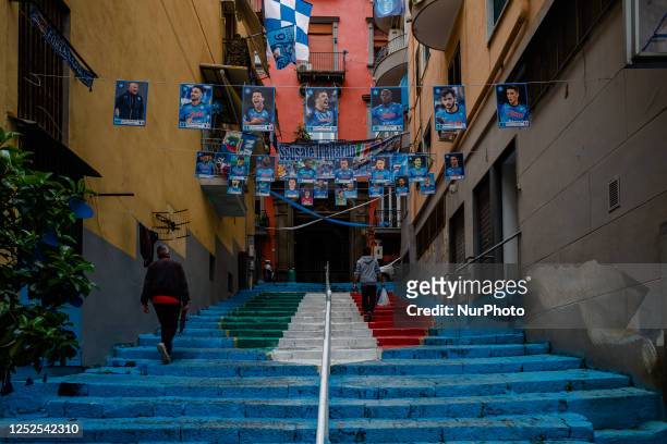 In Naples, Italy, banners and phrases dedicated to Napoli's almost certain Scudetto in the Serie A soccer championship are being festively decked out...