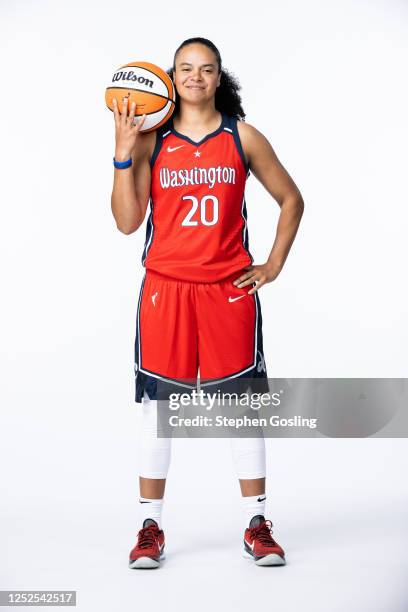 Kristi Toliver of the Washington Mystics poses for a portrait during WNBA Media Day at Entertainment and Sports Arena on May 1, 2023 in Washington,...