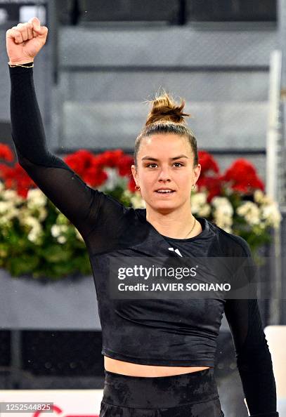 Greece's Maria Sakkari celebrates beating Romania's Irina Begu during ...
