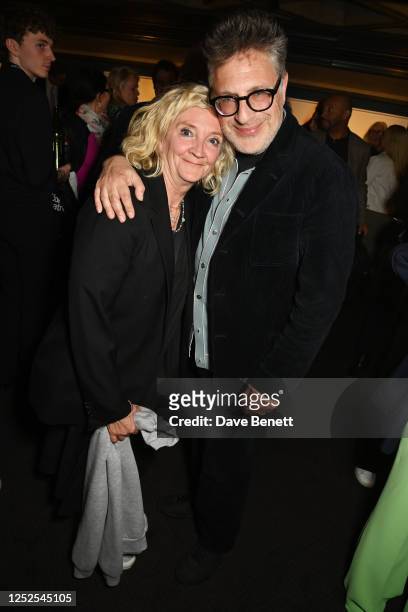 Debra Gillett and Patrick Marber attend the press night after party for "The Motive And The Cue" at The National Theatre on May 2, 2023 in London,...