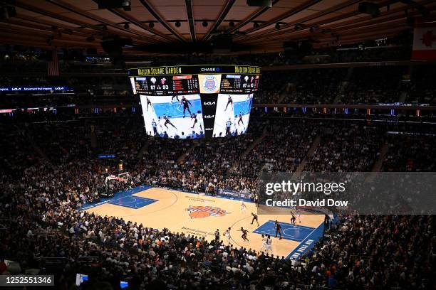 An overall view of the arena during the game between the Miami Heat and New York Knicks during Game Two of the Eastern Conference Semi-Finals of the...