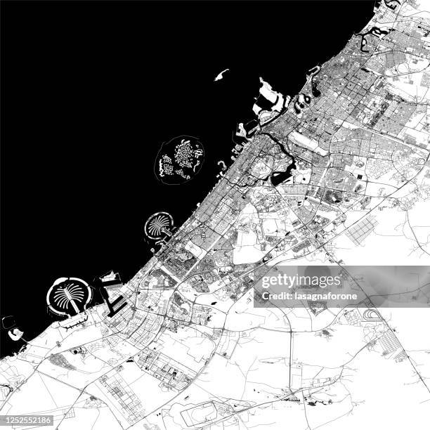 dubai vector map - dubai world trade centre stock illustrations