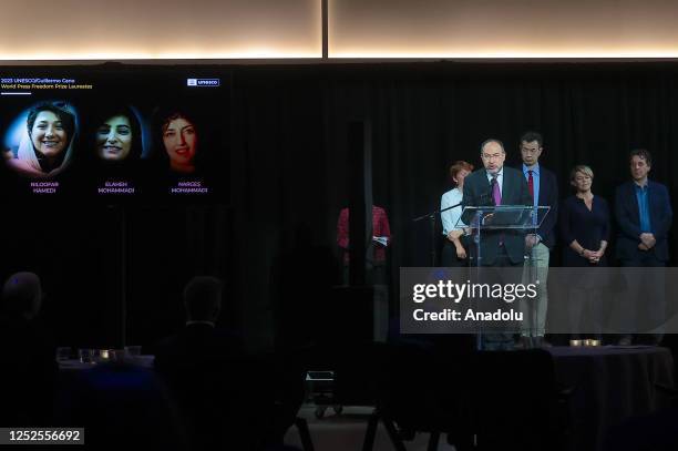 Tawfik Jelassi , Assistant Director-General for Communication and Information of UNESCO, speaks during Award Ceremony within UNESCO/Guillermo Cano...