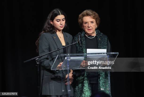 Ana Maria Busquets de Cano , the wife of journalist Guillermo Cano, speaks during Award Ceremony within UNESCO/Guillermo Cano World Press Freedom...