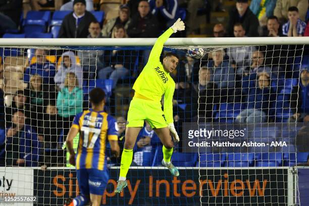 Marko Marosi of Shrewsbury Town during the Sky Bet League One between Shrewsbury Town and Bristol Rovers at Montgomery Waters Meadow on May 2, 2023...