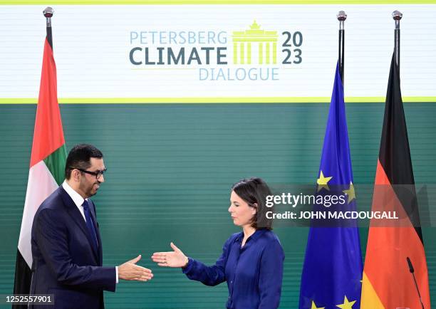German Foreign Minister Annalena Baerbock and the Minister of Industry and Advanced Technology in the United Arab Emirates and COP28 UAE...