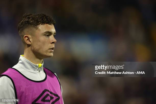 Josh Barlow of Shrewsbury Town during the Sky Bet League One between Shrewsbury Town and Bristol Rovers at Montgomery Waters Meadow on May 2, 2023 in...