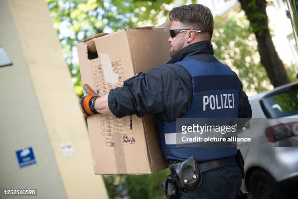 May 2023, Rhineland-Palatinate, Mainz: With a large-scale operation in several German states, the police have taken action against members of the...