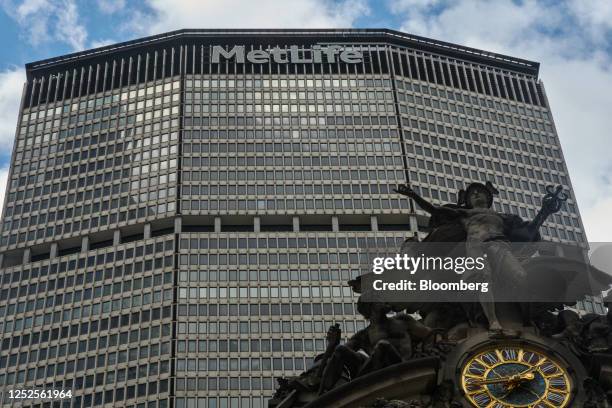 The MetLife Building in New York, US, on Monday, May 1, 2023. MetLife Inc. Is scheduled to release earnings figures on May 3. Photographer: Bing...