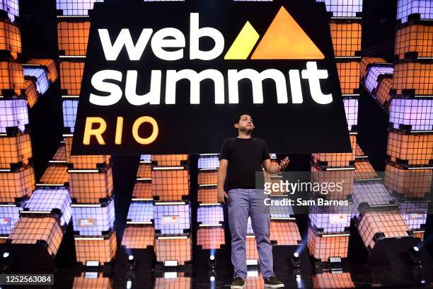 Rio de Janeiro , Brazil - 3 May 2023; Fernando Nery Filho, Co-founder, Portão 3, on Center Stage during day two of Web Summit Rio 2023 at Riocentro...