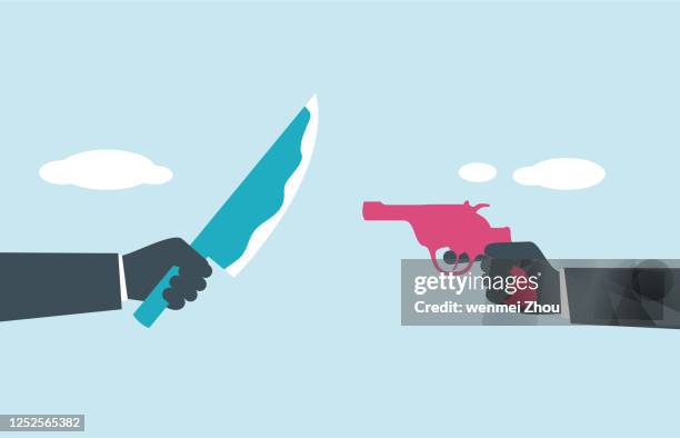 confrontation - devil stock illustrations