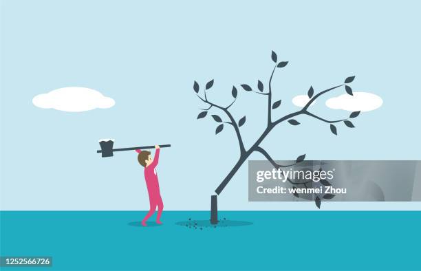 deforestation - dead tree stock illustrations