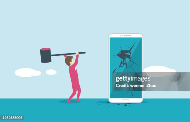destruction - hammer hitting stock illustrations
