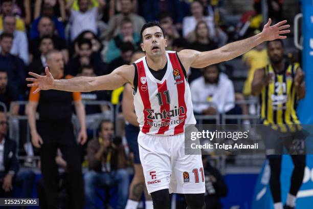 Kostas Sloukas, #11 of Olympiacos Piraeus during the 2022/2023 Turkish Airlines EuroLeague Play Offs Game 3 match between Fenerbahce Beko Istanbul...