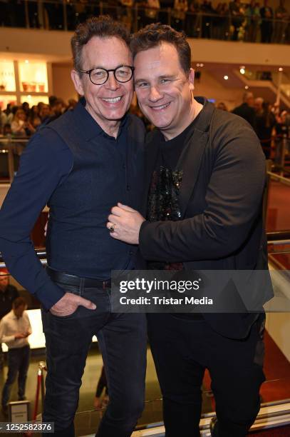 Guido Maria Kretschmer and his husband Frank Mutters attend the Der König der Löwen" musical 15 million visitors gala event at Stage Theater im Hafen...