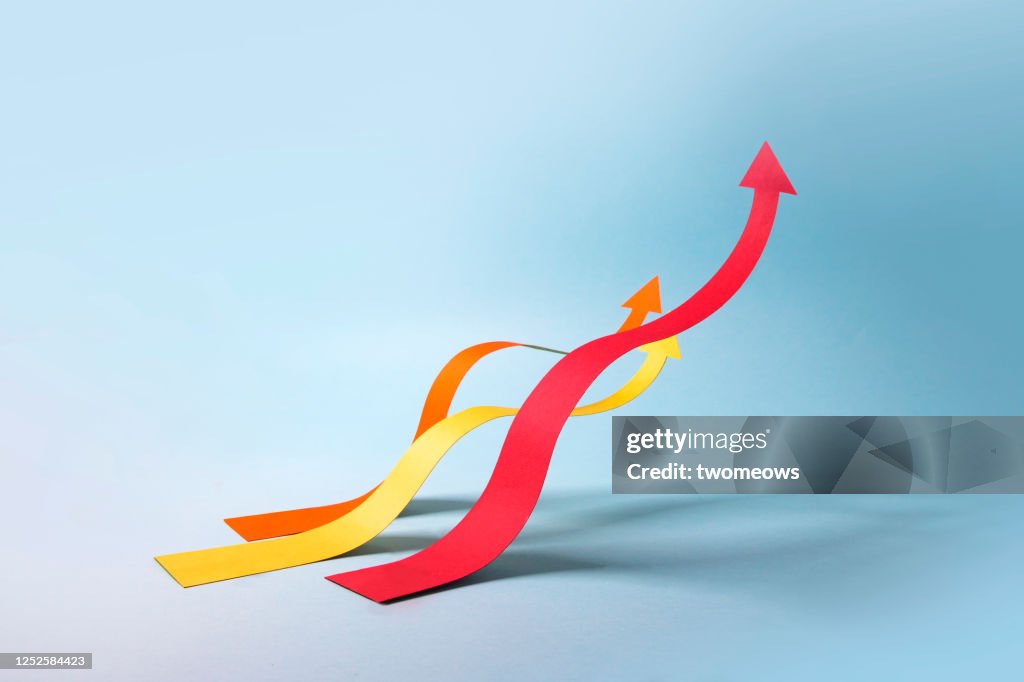 Abstract finance or business moving chart still life.