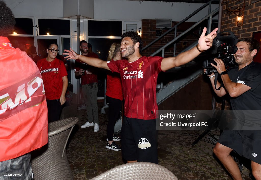 Liverpool Players Celebrate Winning the Premier League