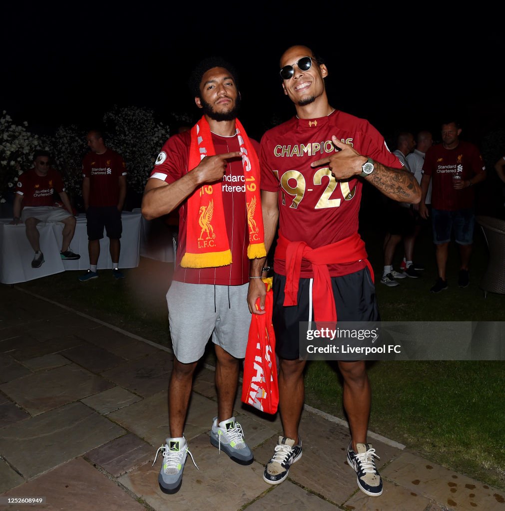 Liverpool Players Celebrate Winning the Premier League