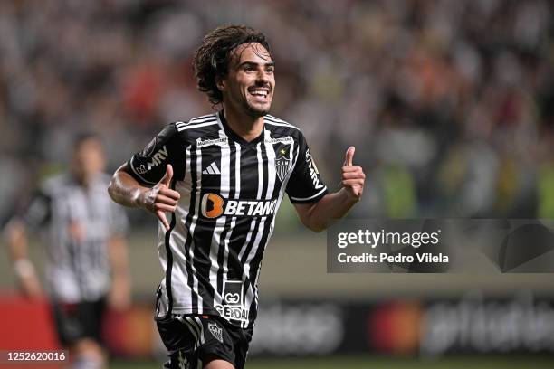 Igor Gomes of Atletico Mineiro celebrates after scoring the team's second goal during a Group G match between Atletico Mineiro and Alianza Lima as...