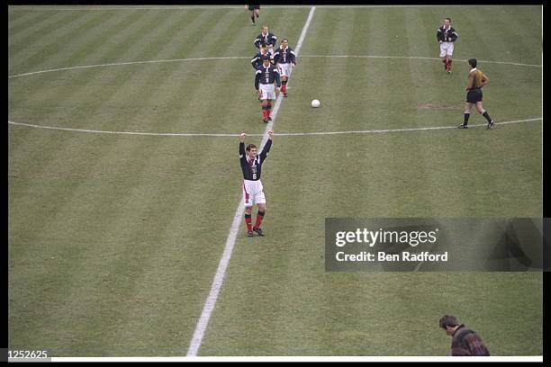 Scotland win after only three seconds play during this historic world cup qualifier between Estonia and Scotland at Kadriorg Stadium in Tallinn,...