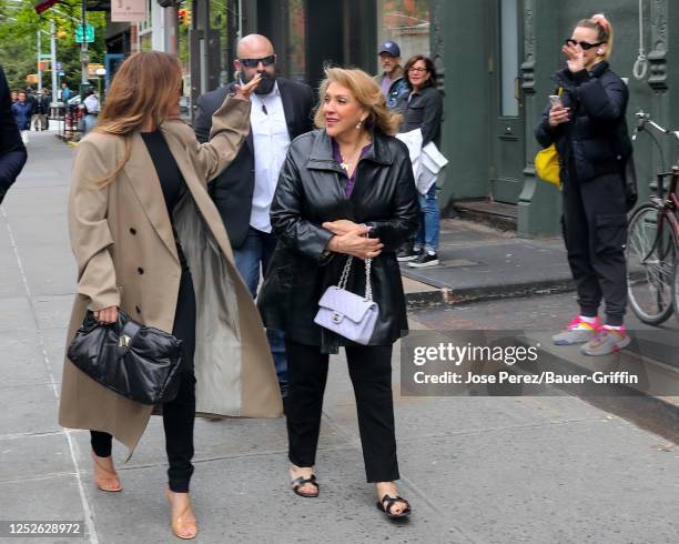 Jennifer Lopez and her mother Guadalupe Rodriguez are seen on May 03, 2023 in New York City.