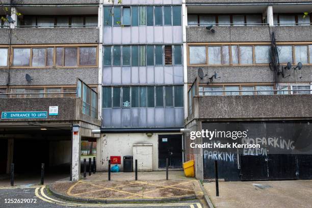 Section of a Wendover housing block at the Aylesbury Estate in Walworth is pictured on 27 April 2023 in London, United Kingdom. The Aylesbury Estate,...