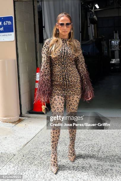 Jennifer Lopez is seen arriving at the 'Live with Kelly and Mark' Show on May 03, 2023 in New York City.