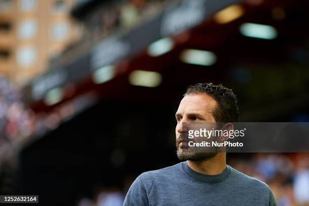 Ruben Baraja head coach of Valencia CF looks on prior to the LaLiga Santander match between Valencia CF and Villarreal CF at Mestalla stadium, May 3...