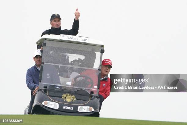 Former US president Donald Trump playing golf at Trump International Golf Links & Hotel in Doonbeg, Co. Clare, during his visit to Ireland. Picture...