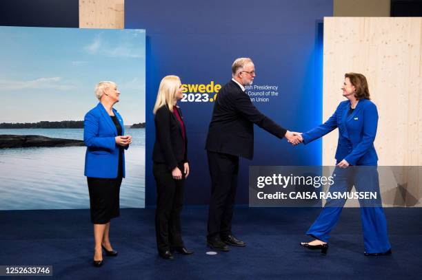 Sweden's Minister for Older People and Social Security Anna Tenje , Sweden's Minister for Gender Equality and Working Life Paulina Brandberg and...