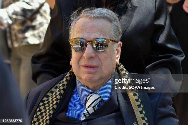 French financier Paul Loup Sulitzer is seen at the funeral of François Léotard. French politician and former Minister of Defense and Culture François...