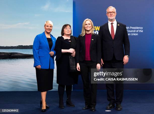 Sweden's Minister for Older People and Social Security Anna Tenje , Minister for Gender Equality and Working Life Paulina Brandberg and Sweden's...