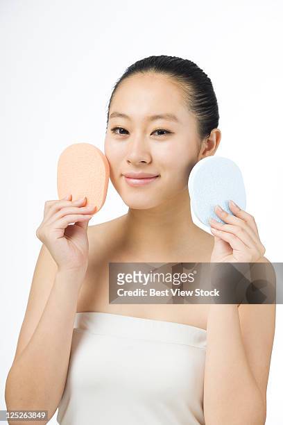 beauty treatment - powder puff stock pictures, royalty-free photos & images