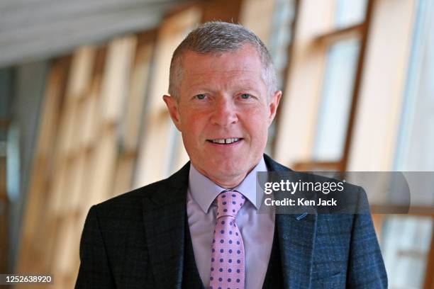 Scottish Liberal Democrat MSP Willie Rennie on the way to First Minister's Questions in the Scottish Parliament, on MAY 4, 2023 in Edinburgh,...