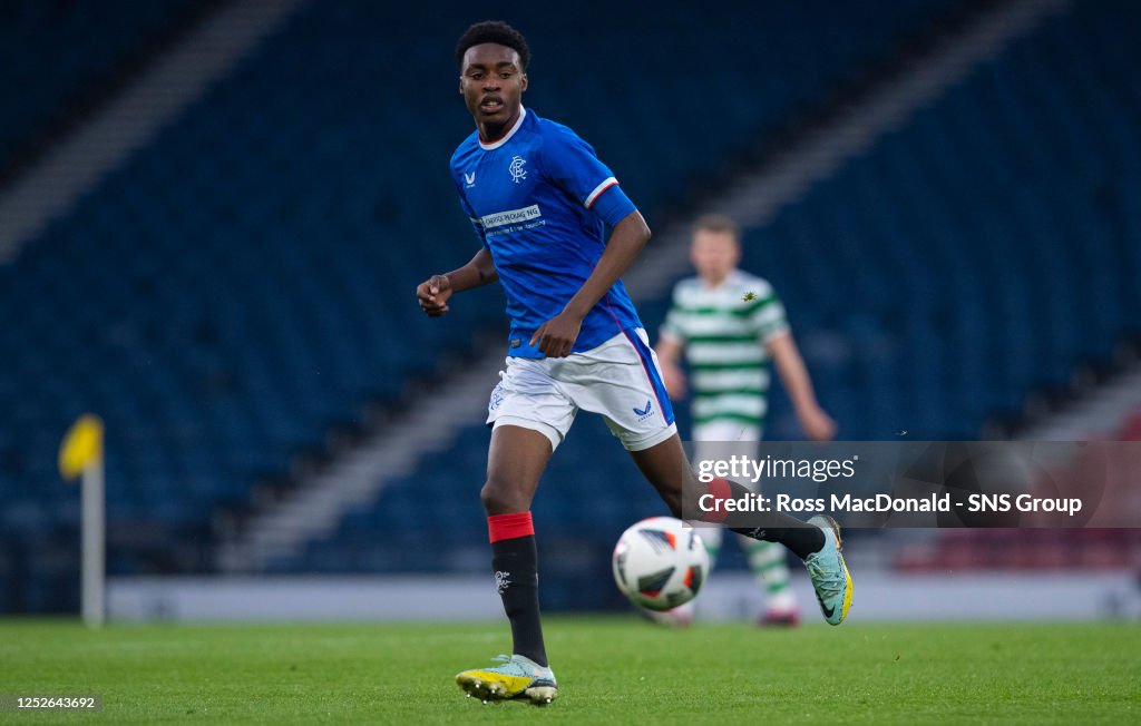 Nsio Rangers Paul Nsio in action for Rangers during the Youth Cup Final match ...