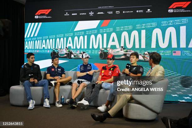 Esteban Ocon of France and Alpine F1, Nyck de Vries of Netherlands and Scuderia AlphaTauri, Logan Sargeant of United States and Williams, Charles...