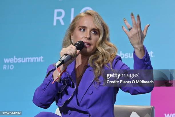 Rio de Janeiro , Brazil - 4 May 2023; Angélica Huck, Co-founder, Mina Bem-Estar, on HealthConf Stage during day three of Web Summit Rio 2023 at...