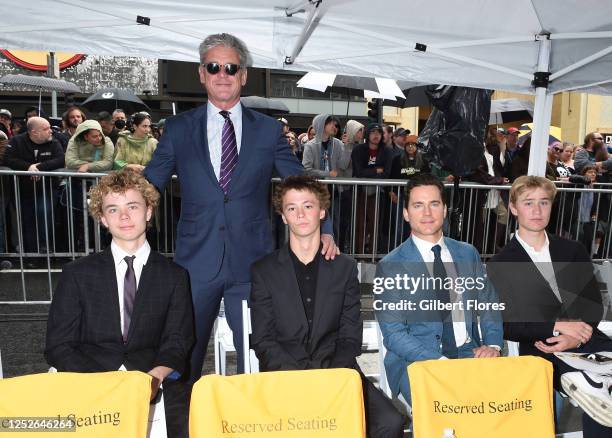Henry Halls, Simon Halls, Walker Halls, Matt Bomer, Kit Halls at the star ceremony where Carrie Fisher is honored with a star on the Hollywood Walk...