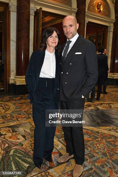 Liza Marshall and Mark Strong attend a private dinner hosted by Brunello Cucinelli to mark the opening of the Saint Francis Of Assisi exhibition at...