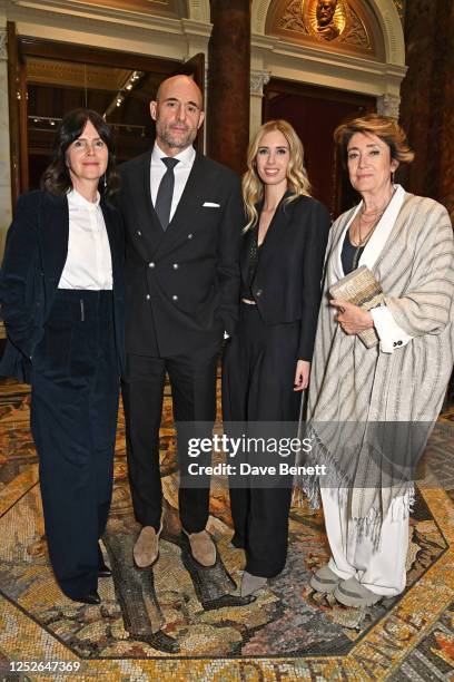 Liza Marshall, Mark Strong, Carolina Cucinelli and Federica Benda attend a private dinner hosted by Brunello Cucinelli to mark the opening of the...