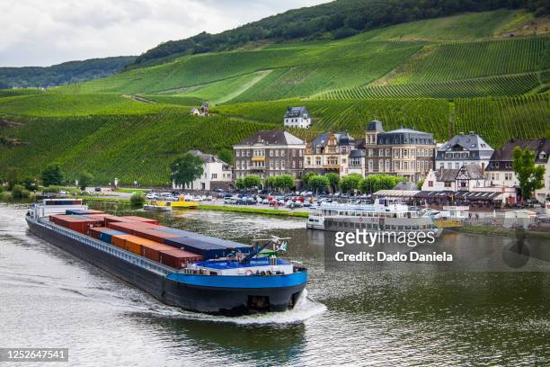 transportation ship mosel river - moselle river stock pictures, royalty-free photos & images