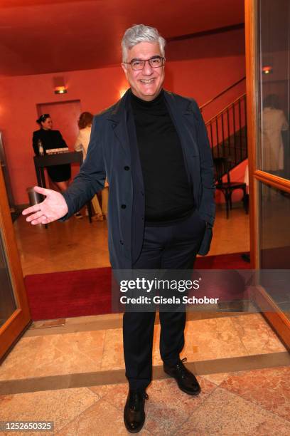 Stephen Sikder during the theatre premiere of "Dinner für Spinner" at Komoedie im Bayerischen Hof on May 4, 2023 in Munich, Germany.