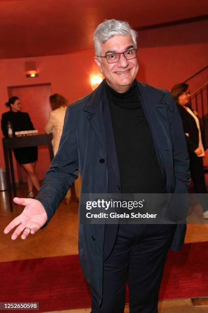 Stephen Sikder during the theatre premiere of "Dinner für Spinner" at Komoedie im Bayerischen Hof on May 4, 2023 in Munich, Germany.