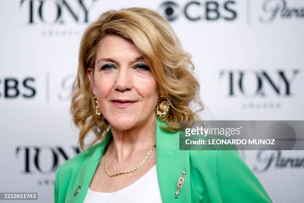Actress Victoria Clark arrives for the 76th Annual Tony Awards meet the nominees press event in New York City on May 4, 2023.