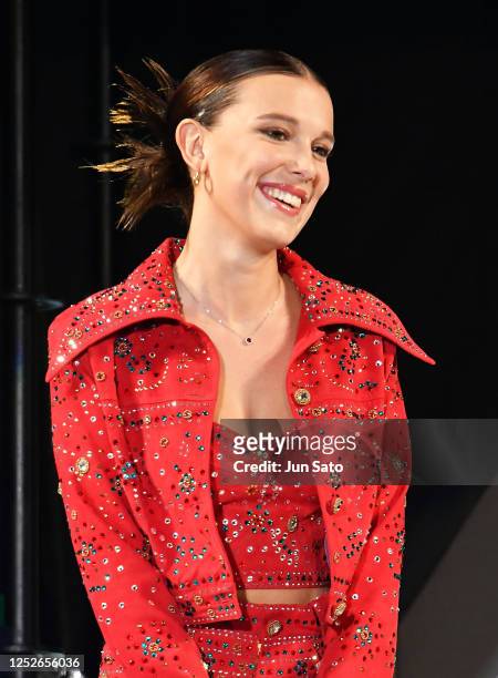 Millie Bobby Brown attends the opening ceremony for Osaka Comic Con 2023 at the Intex Osaka on May 5, 2023 in Osaka, Japan.