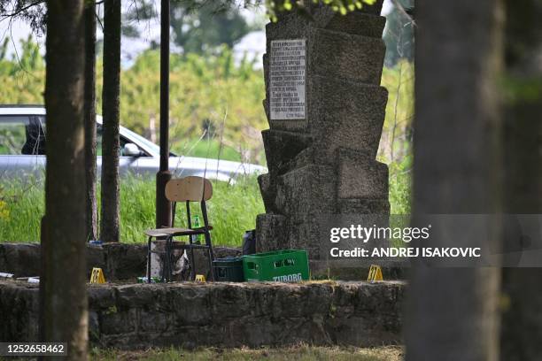 This photograph shows one of the crime scenes, outside of the village of Dubona near the town of Mladenovac, about 60 kilometres south of Serbia's...
